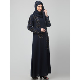 Nazneen Hand Emroidred at sleeves front and Hijab A line Party Abaya