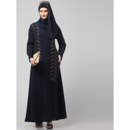 Nazneen Hand Emroidred at sleeves front and Hijab A line Party Abaya
