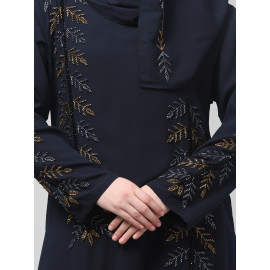 Nazneen Hand Emroidred at sleeves front and Hijab A line Party Abaya