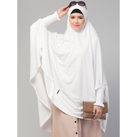 Nazneen stretchable Jersey smoking at  sleeve  Jilbab cum prayer khimar  Hijab