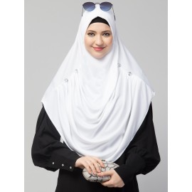 Nazneen front gather & pleated with Cristal stone ready to wear prayer Hijab 