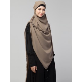 Nazneen Frill around shoulder, Triangle instant ready to wear tie at back Trendy Hijab