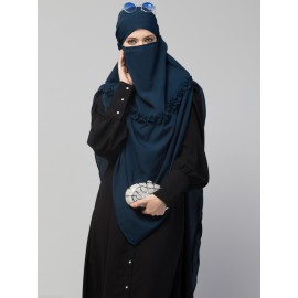 Nazneen Frill around shoulder, Triangle instant ready to wear tie at back Trendy Hijab