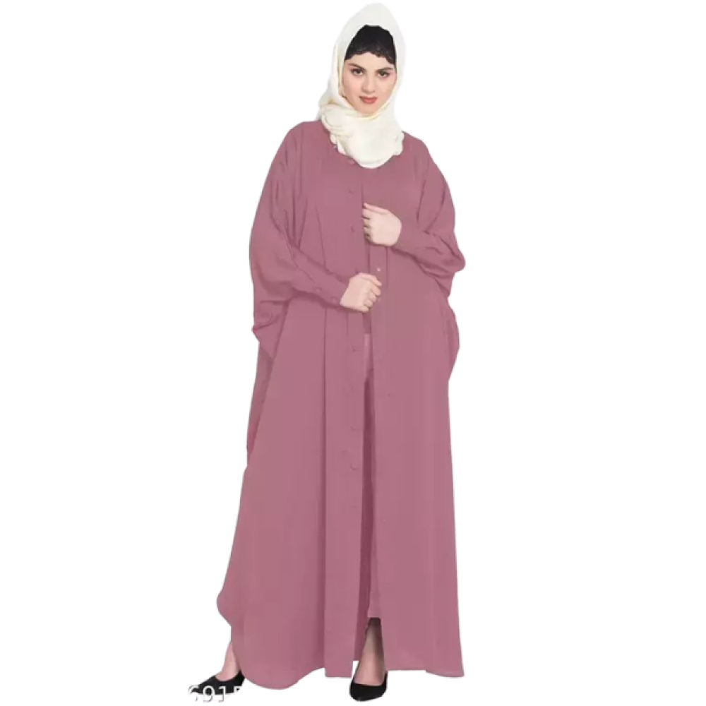 Nazneen Front open and cuff with self button butterfly Kaftan