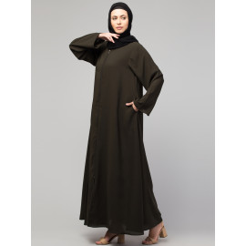 Nazneen front open with Zip Daily wear Basic Abaya/ Burqa/ Naqab