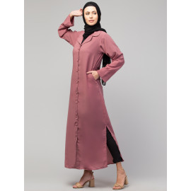 Nazneen Front open Coat Collar Self Fabric Button Coat style Abaya /Burqa / Naqab