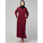 Nazneen Front open Coat Collar Self Fabric Button Coat style Abaya /Burqa / Naqab