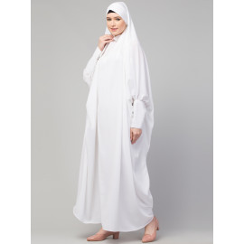 Nazneen Head to toe long cuff ready to wear one pc Jilbab with Naqab/Prayer hijab for umrah and hajj