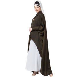 Nazneen Front Open Shirt Kaftan With Inner Casual Abaya