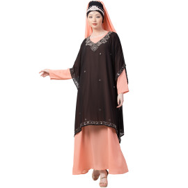 Nazneen double layer embellished Party Abaya