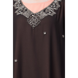 Nazneen double layer embellished Party Abaya