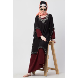 Nazneen double layer embellished Party Abaya