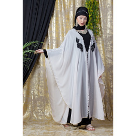 Nazneen butterfly upper with inner Embroidered abaya cum Kaftan