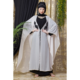 Nazneen butterfly upper with inner Embroidered abaya cum Kaftan