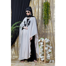 Nazneen butterfly upper with inner Embroidered abaya cum Kaftan