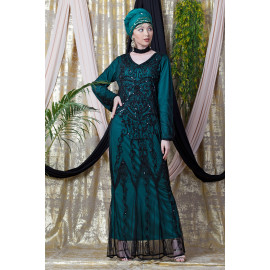 Nazneen Full Hand embellished Party Abaya