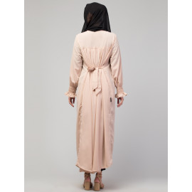 Nazneen Pleats at chest Smoking Sleeve Casual Abaya / Naqab/ Burqa