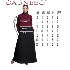 Nazneen Pleats at chest Smoking Sleeve Casual Abaya / Naqab/ Burqa