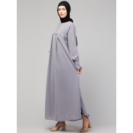 Nazneen Pleats at chest Smoking Sleeve Casual Abaya / Naqab/ Burqa