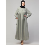 Nazneen Pleats at chest Smoking Sleeve Casual Abaya / Naqab/ Burqa