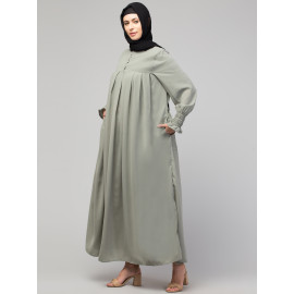 Nazneen Pleats at chest Smoking Sleeve Casual Abaya / Naqab/ Burqa