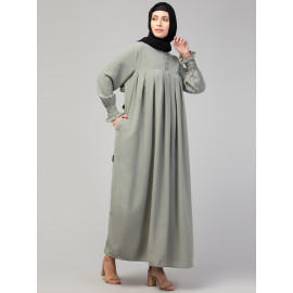 Nazneen Pleats at chest Smoking Sleeve Casual Abaya / Naqab/ Burqa