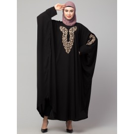 Nazneen Neck and Sleeve Embroidery with Cuff free Size  Kaftan