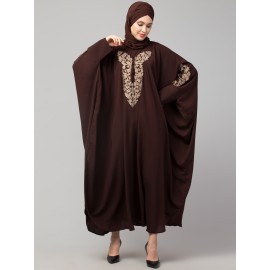 Nazneen Neck and Sleeve Embroidery with Cuff free Size  Kaftan