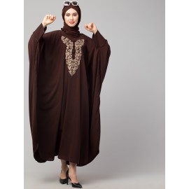 Nazneen Neck and Sleeve Embroidery with Cuff free Size  Kaftan