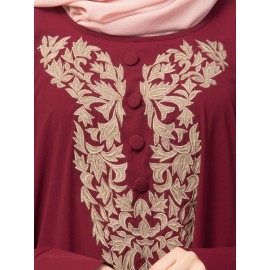 Naznee Neck and Sleeve Embroidery with Cuff free Size  Kaftan