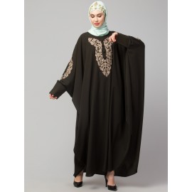 Naznee Neck and Sleeve Embroidery with Cuff free Size  Kaftan