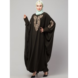 Naznee Neck and Sleeve Embroidery with Cuff free Size  Kaftan