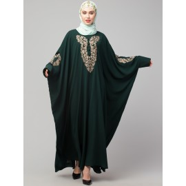 Naznee Neck and Sleeve Embroidery with Cuff free Size  Kaftan