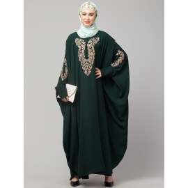 Naznee Neck and Sleeve Embroidery with Cuff free Size  Kaftan