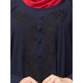 Naznee Neck and Sleeve Embroidery with Cuff free Size  Kaftan