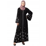Nazneen Front Open Front & Back sleeve Embroidered  Abaya cum Kaftan