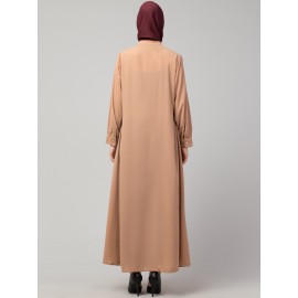 Nazneen Front open Hidden Placket Daily wear casual Abaya