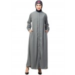 Nazneen Front open Hidden Placket Daily wear casual Abaya