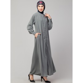 Nazneen Front open Hidden Placket Daily wear casual Abaya