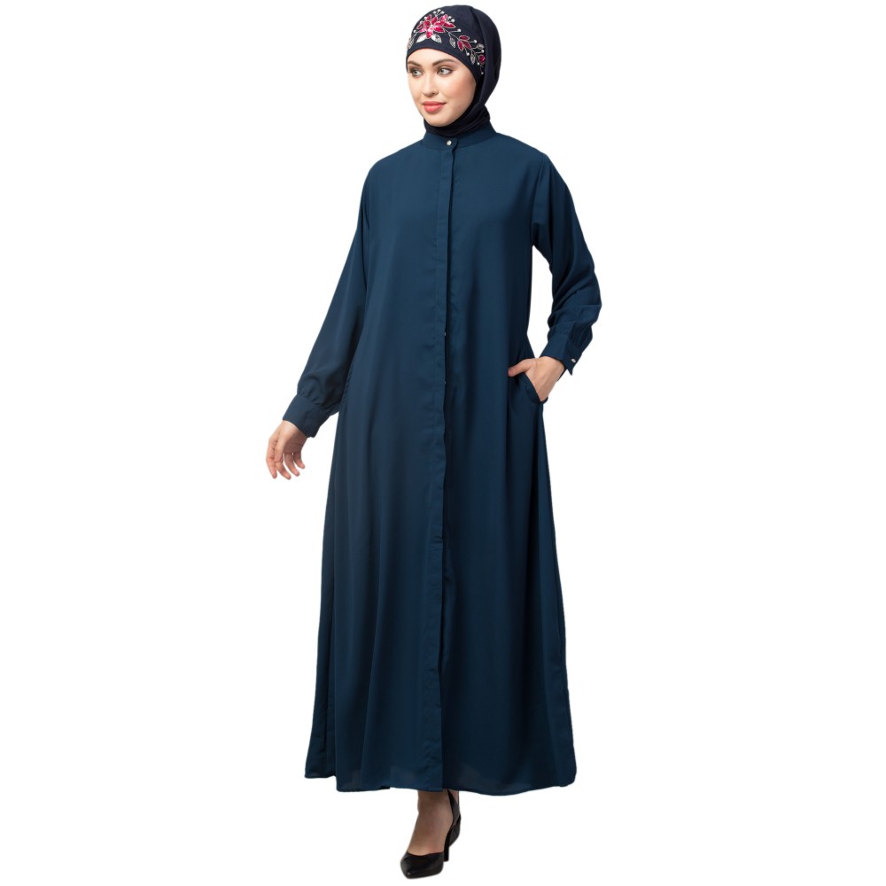 Nazneen Front open Hidden Placket Daily wear casual Abaya