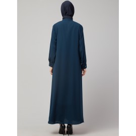 Nazneen Front open Hidden Placket Daily wear casual Abaya