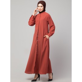 Nazneen Front open Hidden Placket Daily wear casual Abaya