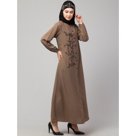 Nazneen Front Open one side Thread embroidery  Casual Abaya