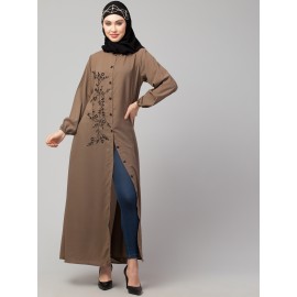 Nazneen Front Open one side Thread embroidery  Casual Abaya