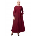 Nazneen Pleats at front and sleeve Front open Casual Abaya