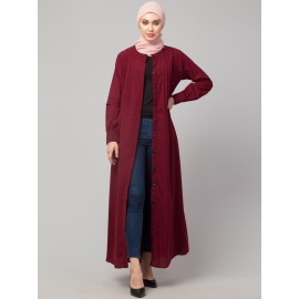 Nazneen Pleats at front and sleeve Front open Casual Abaya