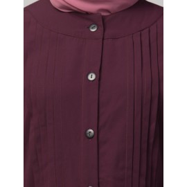 Nazneen Pleats at front and sleeve Front open Casual Abaya