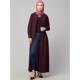 Nazneen Pleats at front and sleeve Front open Casual Abaya