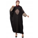 Nazneen front and sleeve embroidery contrast sleeve Kaftan