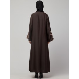 Nazneen Front Open mbroidered Nida Abaya